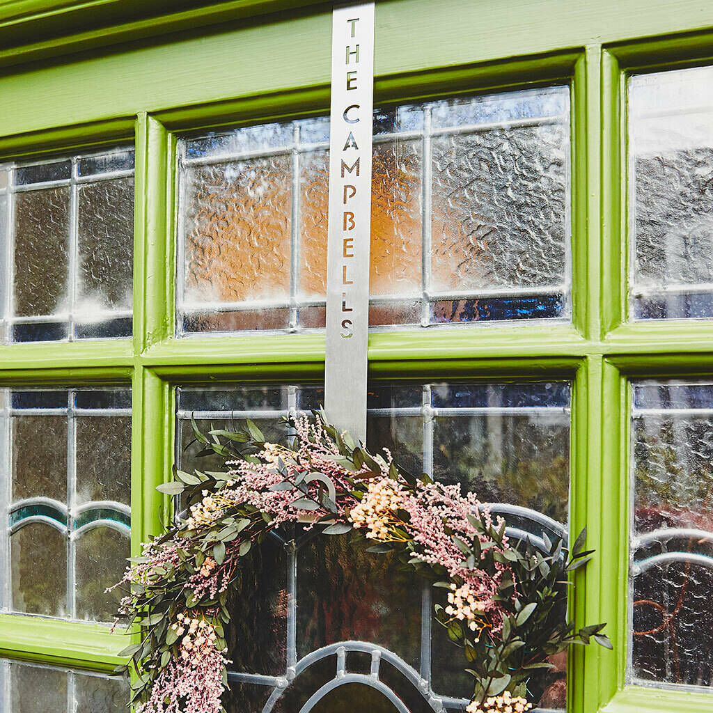 Personalised Metal Christmas Door Wreath Hanger, 1 of 2