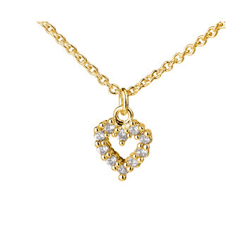 Crystal Heart And Ball Necklace In Gold/Silver, 2 of 4