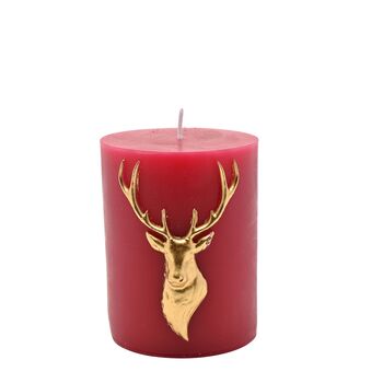 Red Stag Pillar Candle – Luxury Festive Christmas Décor, 2 of 3