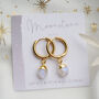 Moonstone June Birthstone Hoop Earrings, thumbnail 2 of 10