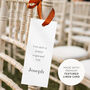 Personalised Reserved Seat Name Sign With Satin Ribbon Row Wedding Aisle Signage, thumbnail 2 of 11