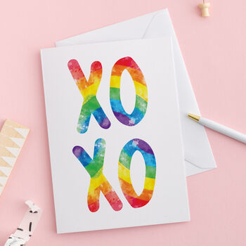 Xo Xo Rainbow Card Can Be Personalised, 4 of 5