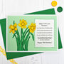 'Love You Because' Daffodils Personalised Birthday Card, thumbnail 1 of 2