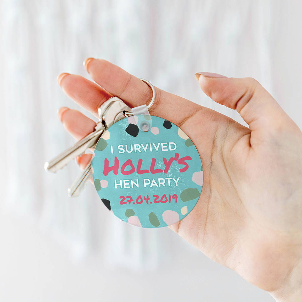 Image of Personalised 'I Survived' Hen Party Keyring