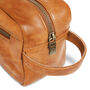 'Stanley' Men's Leather Wash Bag In Tan, thumbnail 8 of 9