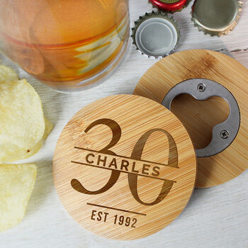 Personalised Pint Glass And Bamboo Coaster, 5 of 6