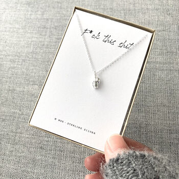 'F*Ck This Shit' Sterling Silver Necklace – Original Haiku Poem Gift, 6 of 6