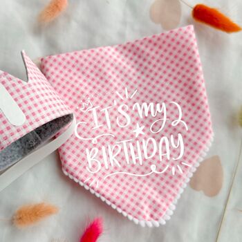 Gingham Birthday Dog Bandana, 5 of 8