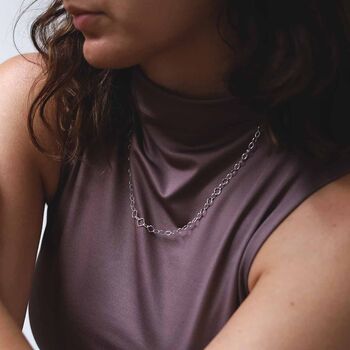 Sterling Silver Shimmer Clover Necklace, 4 of 7