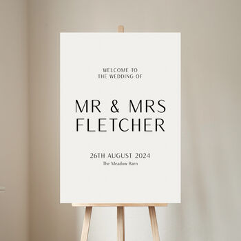 Modern Elegance Personalised Wedding Welcome Sign, 2 of 4