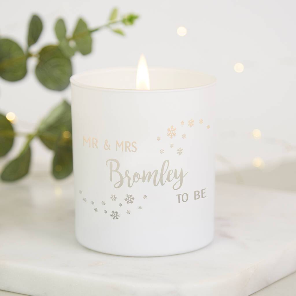 Personalised Engaged Couple Christmas Candle By Kindred Fires