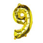 Individual Gold No Helium Number Party Balloon Nine, thumbnail 2 of 3