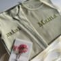 Personalised Mommy And Me Gift Set, New Mom Gift, Matching 2pcs Set And Zip Romper , Perfect For Mother's Day, Baby Shower, thumbnail 1 of 12