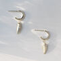 Silver Raptor Tooth Hoops, thumbnail 4 of 5