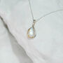 Molten Sterling Silver Teardrop Moonstone Necklace, thumbnail 2 of 12