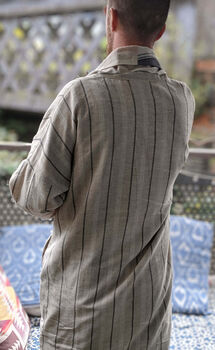 Organic Cotton Reversible Dressing Gown Robe Peach Cobbler, 8 of 12