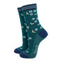 Winter Bees Floral Bamboo Ankle Socks Women's Green, thumbnail 1 of 3