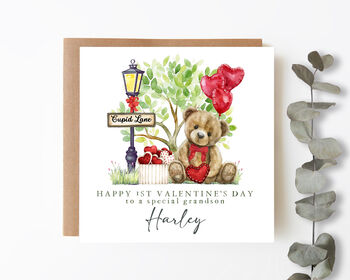 Personalised First Valentine's Day Card Cupid Lane, 3 of 4