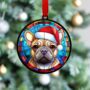 French Bulldog Tan In Santa Hat Suncatcher Decoration, thumbnail 4 of 6