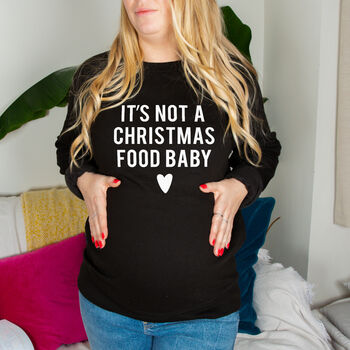 'Its Not A Chirstmas Food Baby' Maternity Jumper, 7 of 11