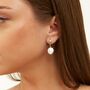 Treated Freshwater Cultured Baroque Pearl Hoop Earrings, thumbnail 2 of 5