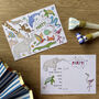 Animal Party Invitations To Colour In, thumbnail 1 of 5