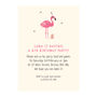 Personalised Flamingo Birthday Invitations, thumbnail 2 of 4