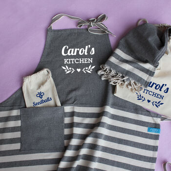 Personalised Cotton Apron And Tea Towel, 5 of 12