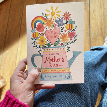 Personalised Mum Mama Flower Vase Mother's Day Card, 5 of 5