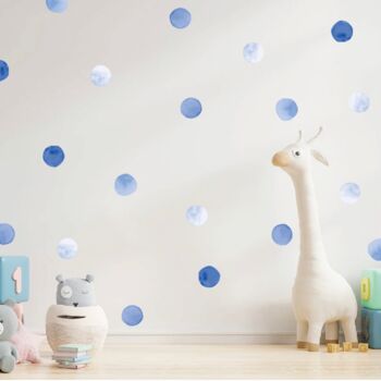 Polka Dots Blue Baby's Nursery Wall Decor, 3 of 12