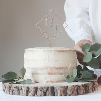 Personalised Geometric Wedding Cake Topper, 2 of 5