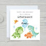 Kids Dinosaur Birthday Card, thumbnail 1 of 2