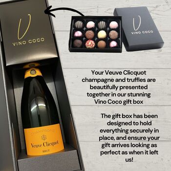 Vino Coco Veuve Clicquot Champagne And Truffles Gift Set, 5 of 8