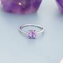 Genuine 1 Ct Amethyst Crystal Ring In Sterling Silver, thumbnail 4 of 12