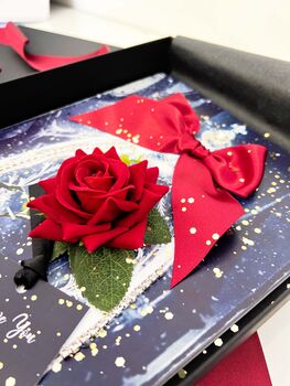 Fairytale Personalised Velvet Rose Christmas Boxed Card, 5 of 8