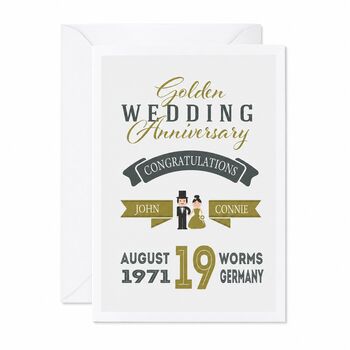 Personalised Golden Wedding Anniversary Card, 6 of 6