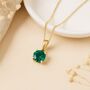 Personalised 9ct Gold Emerald Necklace May Birthstone, thumbnail 1 of 9