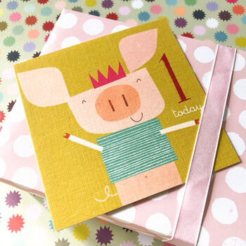 Piglet 1st Birthday Card, 5 of 5