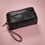 Mens Personalised Leather Wash Bag, thumbnail 6 of 9