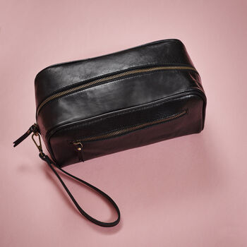 Mens Personalised Leather Wash Bag, 6 of 9