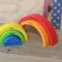 Personalised Wooden Rainbow Building Blocks For Kids, thumbnail 2 of 5