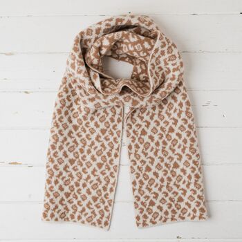Leopard Lambswool Reversible Scarf, 2 of 12
