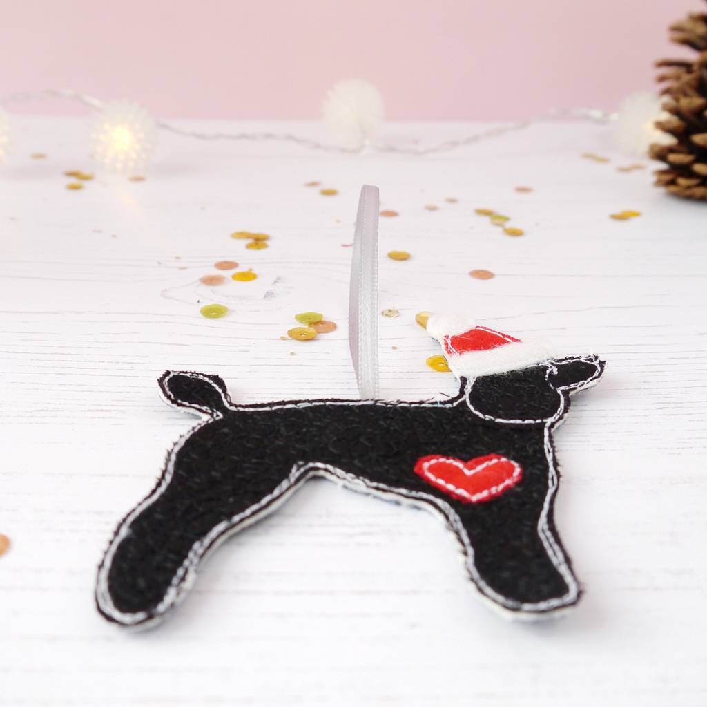 Black poodle Christmas Ornament