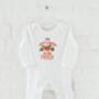 Halloween 'Pumpkin' Embroidered Personalised Babygro Sleepsuit For Baby's First Halloween, thumbnail 1 of 3