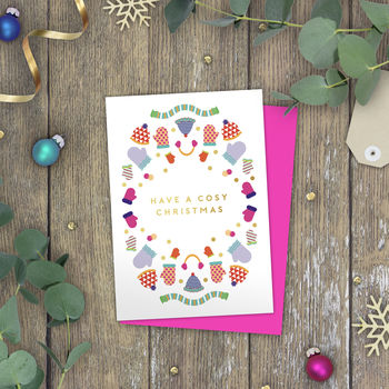 Pack Of Geo Merry Gold Foil Christmas Cards, 5 of 10