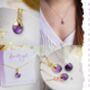 Amethyst Birthstone Hoop Earrings, thumbnail 5 of 10