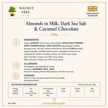 Luxury Assorted Chocolate Almonds Gift Box – 300g, 5 of 7