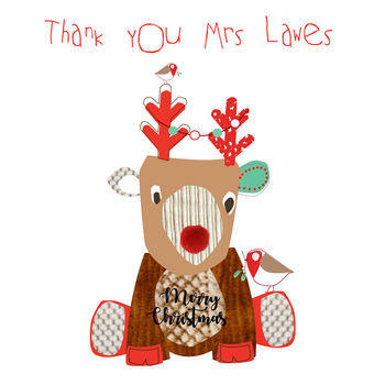Merry Christmas Thank You Teacher Greeting Card, 2 of 2