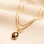 Semi Precious T Bar Tiger's Eye Pendant Necklace In Gold, thumbnail 1 of 2