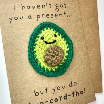 Avocado Funny Crochet Birthday Card Handmade, 2 of 10